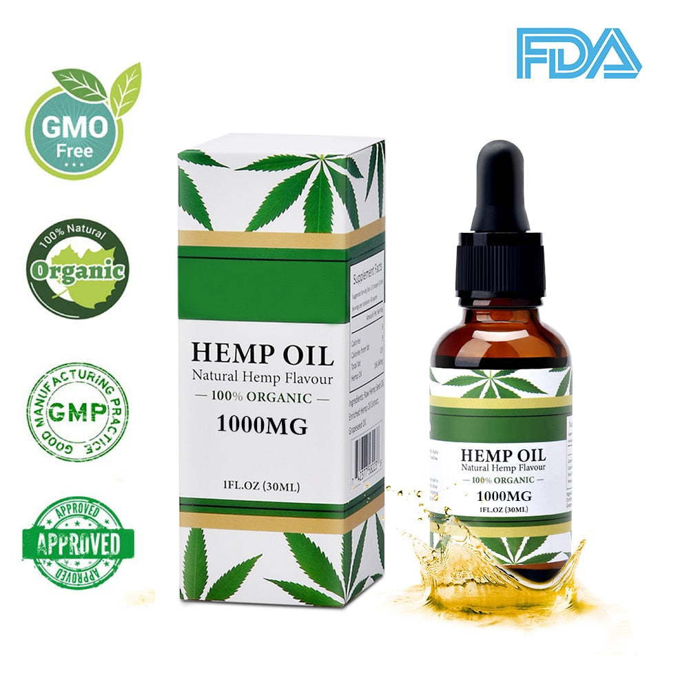 FDA Hemp Oil Drops Natural Hemp Seed Oil For Pain Relief Sleep Aid Massage Body Relax Muscle Therapy Supplement Hot Drop Ship